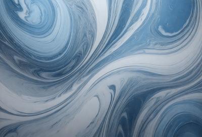 The primary subject of the image is a blue and white swirl pattern, which is the main object, scene, or focus of the image. The setting or background of the image is a blue and white swirl pattern, which is the environment, backdrop, or surface visible in the image. The visual style of the image is a photo, as it is a real-life photograph of the swirl pattern. The dominant colors in the image are blue and white, creating a calm and soothing atmosphere.