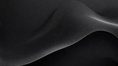 The primary subject of the image is a white, wavy, and flowing line that appears to be a digital art or illustration. The setting is a black background, which contrasts with the white line, creating a striking visual effect. The visual style suggests that the image is a creative and artistic representation of a wave or a flowing motion. The colors and mood of the image are predominantly black and white, giving it a modern and minimalist appearance.