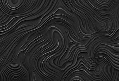 The primary subject of the image is a black and white patterned wallpaper. The setting is a black background, which emphasizes the pattern and texture of the wallpaper. The visual style is a close-up of the wallpaper, showcasing its intricate design. The colors and mood of the image are predominantly black and white, giving it a classic and timeless appearance.