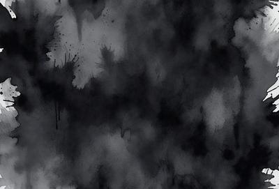 The primary subject of the image is a black and white painting of a forest. The setting is a forest with trees and foliage, creating a natural and serene atmosphere. The visual style is a painting, which gives the image a unique and artistic appearance. The colors and mood are predominantly black and white, with some grays and shades of green, creating a moody and dramatic scene.