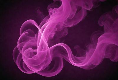 The primary subject of the image is a purple smoke or vapor, which appears to be a digital art or illustration. The setting is a dark background, and the visual style gives the impression of a futuristic or surreal scene. The colors and mood of the image are predominantly purple, creating a sense of mystery or intrigue.
