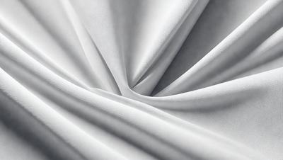 The primary subject of the image is a white sheet of fabric, which is the main object, scene, or focus of the image. The setting is a white background, which provides a clean and minimalistic environment. The visual style is a close-up of the fabric, showcasing its texture and details. The colors and mood of the image are predominantly white, giving it a clean, simple, and elegant appearance.