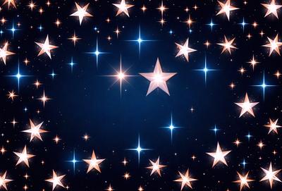 The primary subject of the image is a starry night sky filled with bright stars. The setting is a dark, star-filled night sky, and the visual style is a photo of the night sky. The colors and mood of the image are predominantly dark and serene, with the bright stars providing a sense of wonder and tranquility.