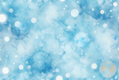 The primary subject of the image is a blue and white cloudy sky. The setting is a cloudy background, and the visual style is a digital art or illustration. The dominant colors are blue and white, creating a calm and serene atmosphere.