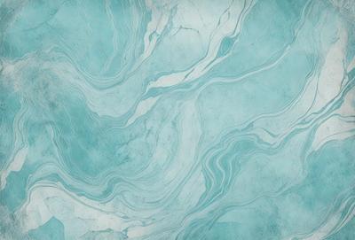 The primary subject of the image is a marble-like pattern, which is the main object, scene, or focus of the image. The setting or background is a blue-green marble-like surface, which adds to the visual style. The colors and mood of the image are predominantly blue and green, creating a serene and calming atmosphere.