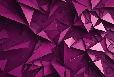 The primary subject of the image is a purple background with a pattern of triangles. The setting is a close-up of the purple background, showcasing the intricate design of the triangles. The visual style is a combination of digital art and illustration, creating a unique and eye-catching pattern. The colors and mood of the image are predominantly purple, giving it a calm and soothing atmosphere.