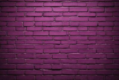 The primary subject of the image is a purple brick wall. The setting is a brick wall, and the visual style is a photo. The dominant colors are purple and pink, creating a warm and inviting atmosphere.