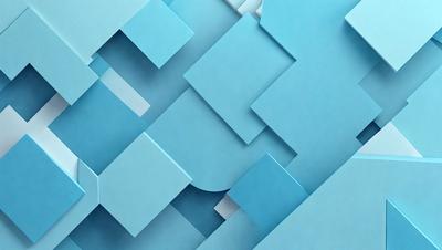 The primary subject of the image is a blue and white geometric pattern. The setting is a blue background, and the visual style appears to be a digital art or illustration. The dominant colors are blue and white, creating a calm and soothing atmosphere.