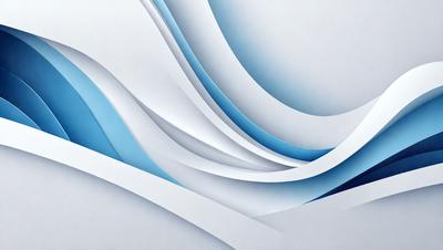 The primary subject of the image is a large, white sheet of paper with a blue wave pattern on it. The paper appears to be folded or manipulated in a way that creates a visually interesting and dynamic wave pattern. The setting is a white background, which provides a clean and minimalist appearance to the paper wave pattern. The visual style of the image is a combination of digital art and illustration, as the paper wave pattern is skillfully created and manipulated to resemble a natural wave. The colors and mood of the image