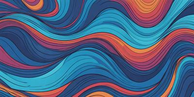 The primary subject of the image is a blue and orange wave pattern, which is the main focus of the image. The setting is a blue and orange background, creating a vibrant and lively atmosphere. The visual style is a combination of digital art and illustration, with the wave pattern being a digital art piece and the overall composition being an illustration. The colors and mood of the image are energetic and dynamic, with the blue and orange hues creating a sense of movement and excitement.