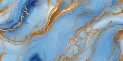 The primary subject of the image is a blue and gold marbled stone. The setting is a close-up of the marbled stone, showcasing its unique and intricate pattern. The visual style is a close-up of the marbled stone, which gives a sense of depth and texture to the image. The colors and mood of the image are predominantly blue and gold, creating a sense of luxury and elegance.
