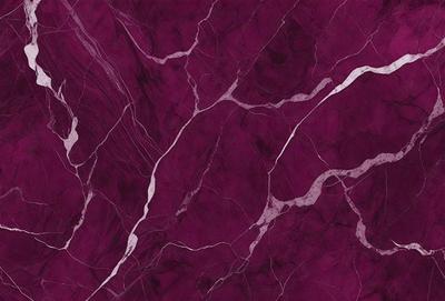 The primary subject of the image is a marbled wall with a purple hue. The setting is a room with a purple marbled wall as the main focus. The visual style is a close-up of the marbled wall, showcasing its intricate patterns and textures. The colors and mood of the image are predominantly purple, creating a calm and elegant atmosphere.