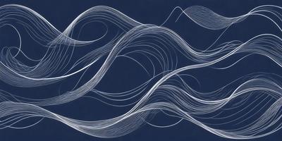 The primary subject of the image is a blue background with white lines or swirls. The setting appears to be a blue ocean, and the visual style is a combination of digital art and illustration. The dominant colors are blue and white, creating a calm and serene atmosphere.