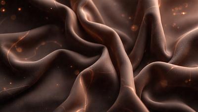 The primary subject of the image is a close-up of a piece of fabric, possibly a piece of leather or a piece of cloth. The setting is a dark background, which contrasts with the fabric. The visual style appears to be a close-up of the fabric, possibly a photo or a digital art piece. The colors and mood of the image are dark and moody, with the fabric being the main focus.