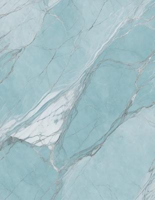 The primary subject of the image is a marble tile with a blue and white color scheme. The setting is a bathroom, as indicated by the presence of the marble tile. The visual style is a close-up of the tile, showcasing its intricate design and texture. The colors and mood of the image are predominantly blue and white, creating a clean and elegant atmosphere.