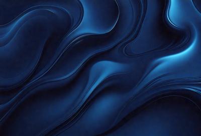 The primary subject of the image is a blue, swirling, and flowing pattern. The setting is a dark blue background, which contrasts with the swirling pattern. The visual style appears to be a digital art or illustration, as the swirling pattern is intricately detailed and the overall atmosphere is dynamic and captivating.