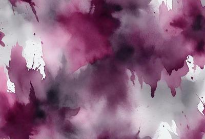 The primary subject of the image is a purple and white painting, which features a pattern of purple and white dots. The setting is a canvas, and the visual style is a painting. The dominant colors in the painting are purple and white, creating a mood of elegance and sophistication.