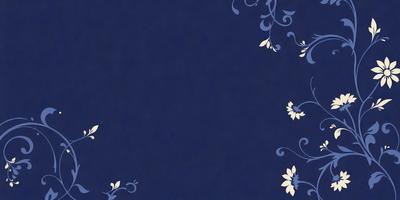 The primary subject of the image is a blue background with a pattern of white flowers. The setting is a blue wall, and the visual style is a digital art or illustration. The dominant colors are blue and white, creating a calm and serene atmosphere.