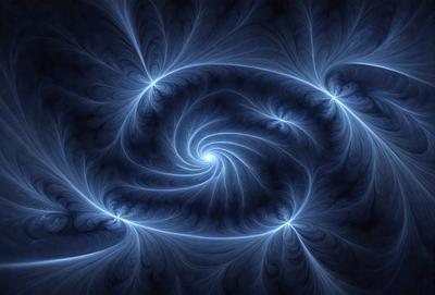 The primary subject of the image is a spiral pattern, which is the main object, scene, or focus of the image. The spiral pattern is set against a blue background, creating a visually striking contrast. The image is a digital art piece, showcasing the artist's creativity and skill in designing intricate patterns. The overall atmosphere of the image is one of beauty and complexity, with the spiral pattern serving as the central point of interest.