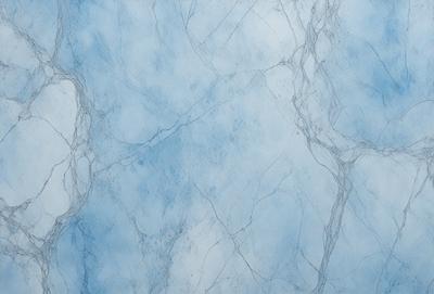 The primary subject of the image is a blue marble wall with a white background. The visual style appears to be a photo of the marble wall, showcasing its unique texture and color. The colors and mood of the image are predominantly blue and white, creating a clean and elegant atmosphere.