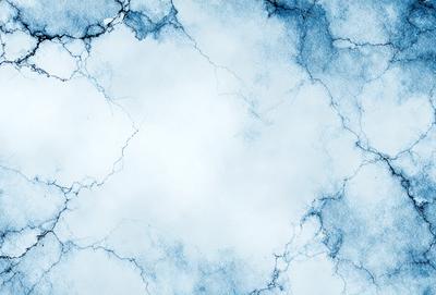 The primary subject of the image is a large, white, cloudy sky. The setting is a blue, textured background, which adds a sense of depth and contrast to the scene. The visual style is a combination of a photo and digital art, creating a unique and artistic representation of the cloudy sky. The colors and mood of the image are predominantly blue, with a slightly moody atmosphere, giving the impression of a cloudy day.