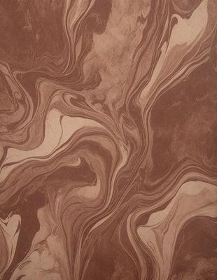 The primary subject of the image is a brown and white marbled paper with a swirling pattern. The setting is a close-up of the paper, showcasing its intricate design. The visual style is a real-life photograph of the paper. The colors and mood of the image are warm and earthy, with the brown and white marbled paper creating a sense of depth and texture.