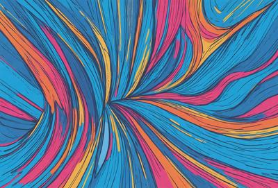 The primary subject of the image is a blue and orange swirl pattern. The setting is a blue and orange background, which creates a vibrant and lively atmosphere. The visual style is a combination of digital art and illustration, giving the image a unique and eye-catching appearance. The dominant colors are blue and orange, which create a sense of energy and movement in the pattern.