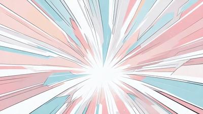 The primary subject of the image is a bright, colorful, and abstract explosion of light. The setting is a white background, which contrasts with the vibrant colors of the explosion. The visual style is a combination of digital art and illustration, creating a dynamic and eye-catching scene. The colors and mood of the image are predominantly pink and white, giving it a warm and energetic atmosphere.