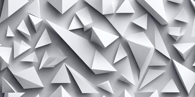 The primary subject of the image is a large, white, geometric pattern. The pattern is composed of multiple triangles, creating a visually striking and intricate design. The setting is a white wall, which serves as a clean and uncluttered backdrop for the pattern. The visual style of the image is a combination of digital art and illustration, as the triangles are carefully crafted and arranged to create a cohesive and harmonious design. The colors and mood of the image are predominantly white, giving