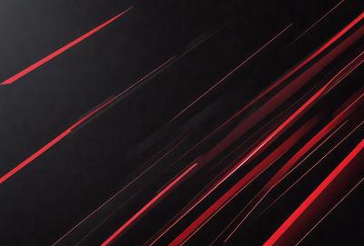 The primary subject of the image is a black background with red lines or streaks. The setting appears to be a dark room, and the visual style is a combination of digital art and illustration. The dominant colors are red and black, creating a bold and striking atmosphere.