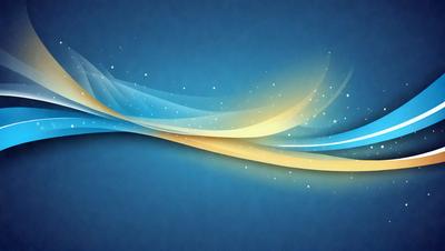 The primary subject of the image is a blue background with a yellow and blue swirl pattern. The setting is a blue sky, and the visual style is digital art. The dominant colors are blue and yellow, creating a vibrant and lively atmosphere.