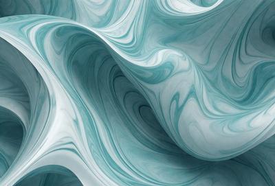 The primary subject of the image is a blue and white swirl pattern, which appears to be a digital art or illustration. The setting is a blue background, and the visual style is a combination of digital art and illustration. The dominant colors are blue and white, creating a calming and soothing atmosphere.