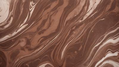 The primary subject of the image is a brown and white marbled pattern, which is the main focus of the image. The setting is a brown and white marbled surface, which serves as the backdrop for the pattern. The visual style of the image is a close-up of the marbled pattern, showcasing its intricate details. The colors and mood of the image are predominantly brown and white, creating a sense of elegance and sophistication.
