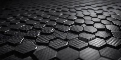 The primary subject of the image is a close-up of a black and white patterned surface, which appears to be a textured wall or a black and white checkered floor. The setting is a dark room, and the visual style is a close-up of the patterned surface. The colors and mood of the image are predominantly black and white, creating a sense of depth and contrast.