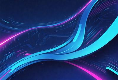 The primary subject of the image is a blue and purple swirl, which appears to be a digital art or illustration. The setting is a dark blue background, creating a contrasting and visually striking scene. The visual style is modern and futuristic, with the swirl resembling a flowing river or a wave. The colors and mood of the image are vibrant and dynamic, with the blue and purple hues evoking a sense of movement and energy.
