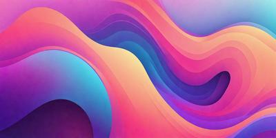 The primary subject of the image is a colorful, abstract design featuring a mix of pink, blue, and purple hues. The setting is a wall, and the visual style appears to be a combination of digital art and illustration. The colors and mood of the image are vibrant and lively, creating a sense of energy and movement.