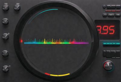 The primary subject of the image is a digital clock with a colorful rainbow-like display. The clock is set against a black background, giving it a modern and sleek appearance. The visual style of the image is digital art, as it features a colorful and vibrant design. The colors and mood of the image are lively and energetic, as the rainbow display creates a sense of movement and dynamism.