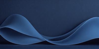 The primary subject of the image is a blue wave or ripple pattern. The setting is a blue background, which creates a visually striking contrast with the wave pattern. The visual style is a combination of digital art and illustration, as the wave pattern appears to be a digital artwork or illustration. The dominant colors are blue and black, giving the image a calm and serene atmosphere.