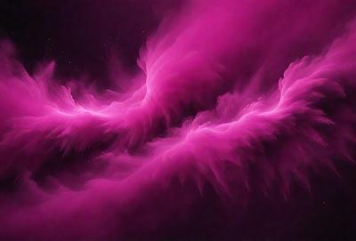 The primary subject of the image is a pink, swirling, and flowing mass of color. The setting appears to be a dark background, which contrasts with the vibrant pink hue of the swirling mass. The visual style of the image is a combination of photo and digital art, creating a unique and captivating scene. The dominant colors and overall atmosphere of the image are pink and swirling, evoking a sense of movement and energy.