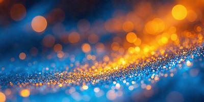 The primary subject of the image is a blue background with a pattern of bright, colorful lights. The setting appears to be a nighttime sky, with the lights creating a vibrant and lively atmosphere. The visual style of the image is a combination of digital art and illustration, as the lights are depicted in a way that resembles a painting or drawing. The colors and mood of the image are predominantly blue and bright, creating a sense of energy and excitement.