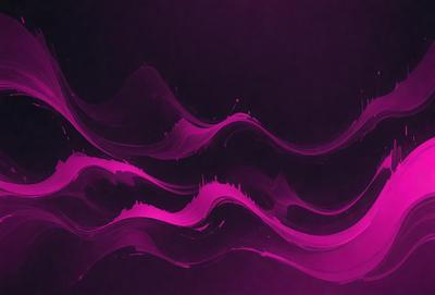 The primary subject of the image is a purple wave, which is the main focus of the scene. The wave is depicted in a digital art style, giving it a unique and artistic appearance. The setting is a dark background, which contrasts with the vibrant purple wave. The overall atmosphere of the image is dynamic and visually striking.