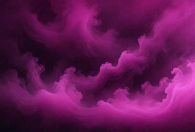 The primary subject of the image is a purple cloud, which is the main object, scene, or focus of the image. The setting or background is a dark, cloudy sky, and the visual style appears to be a digital art or illustration. The dominant colors in the image are purple and pink, creating a moody and atmospheric mood.