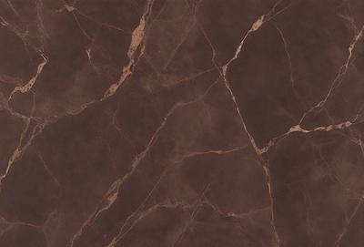 The primary subject of the image is a brown marble-like surface with a pattern of holes. The setting is a room with a brown wall, and the visual style is a close-up of the marble-like surface. The colors and mood of the image are warm and earthy, with the brown marble-like surface being the dominant color.