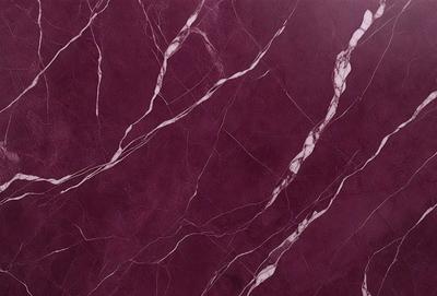 The primary subject of the image is a marbled wall with a purple hue. The setting is a room with a purple marbled wall as the main focus. The visual style is a close-up of the marbled wall, showcasing its texture and pattern. The colors and mood of the image are predominantly purple, creating a calm and elegant atmosphere.