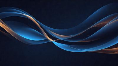 The primary subject of the image is a blue and orange wave, which is the main focus of the scene. The wave is set against a dark blue background, creating a striking contrast. The visual style of the image is digital art, as it appears to be a digital representation of a wave. The dominant colors in the image are blue and orange, giving it a vibrant and energetic atmosphere.