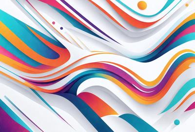 The primary subject of the image is a colorful, abstract design featuring a mix of blue, orange, and white colors. The setting is a white background, which provides a clean and minimalist appearance. The visual style is a combination of digital art and illustration, creating a vibrant and dynamic pattern. The overall atmosphere is energetic and lively, with the colors and patterns evoking a sense of movement and creativity.