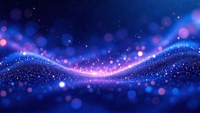 The primary subject of the image is a brightly lit, colorful background with a purple hue. The setting appears to be a night sky, with a few stars visible. The visual style of the image is a digital art or illustration, creating a vibrant and lively atmosphere. The colors and mood of the image are predominantly purple and blue, giving it a serene and calming feel.