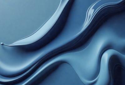 The primary subject of the image is a blue, flowing, and wavy surface, which appears to be a blue ocean or a blue water surface. The setting is a blue background, which complements the blue flowing surface. The visual style of the image is a digital art or illustration, as it is a computer-generated or digitally created image. The dominant colors in the image are blue, and the overall atmosphere is serene and calming.