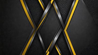 The primary subject of the image is a pattern of black and yellow stripes. The setting is a black background, and the visual style appears to be a digital art or illustration. The dominant colors are black and yellow, creating a bold and striking pattern.