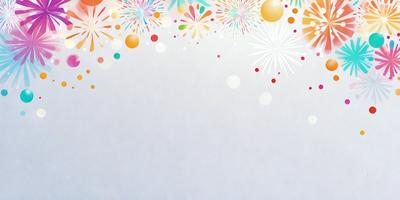 The primary subject of the image is a white background with a pattern of colorful circles. The setting is a white wall, and the visual style is a combination of digital art and illustration. The dominant colors are white, pink, yellow, and blue, creating a cheerful and lively atmosphere.